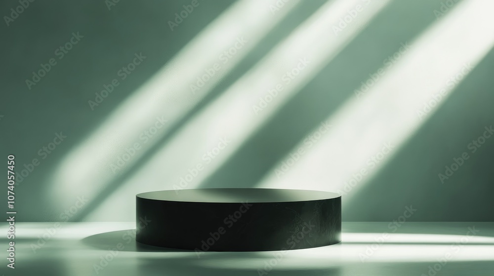 Poster Elegant and beautiful abstract background featuring minimalistic elements on a pedestal presented in a 3D illustration