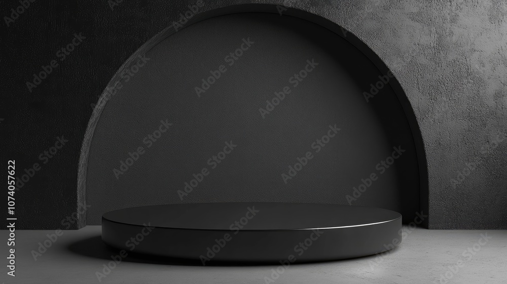 Leinwandbilder 3D rendering of a minimalistic empty cylinder podium Abstract geometric scene for product showcase template