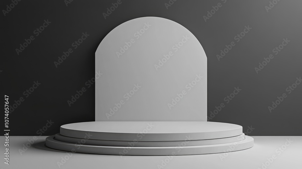 Poster 3d rendered illustration of a podium for product mockupzhan shi yuan su