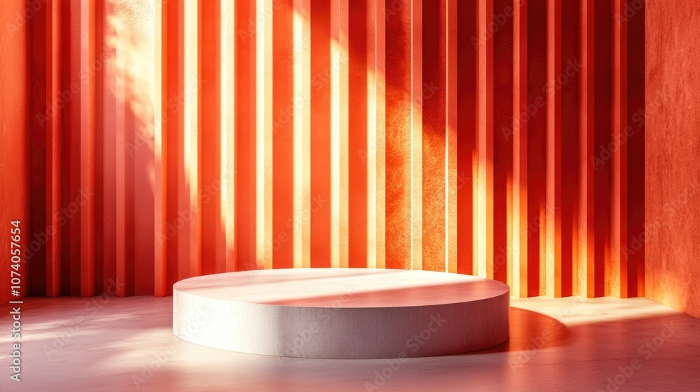 Aufkleber abstract background featuring a podium and wall 3d illustration 3d rendering