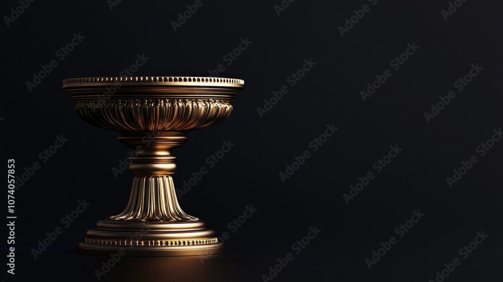 Aufkleber High quality golden pedestal isolated on a dark background created using 3D rendering techniques