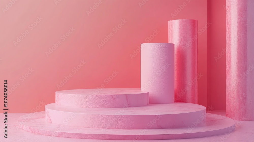 Aufkleber elegant minimalistic geometric background 3d illustration 3d rendering
