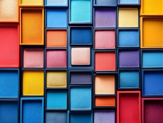 Colorful Assortment of Paints and Pastels in Boxes
