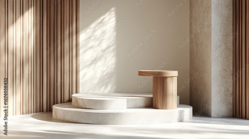 Leinwandbilder minimalist product display stand against a white backdrop 3d rendering