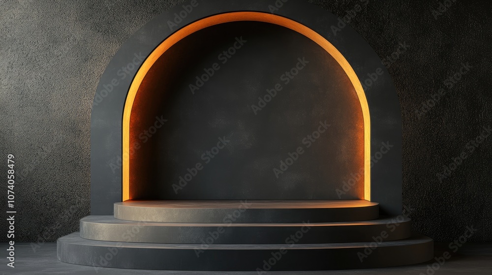 Poster 3d podium template with varied shapes