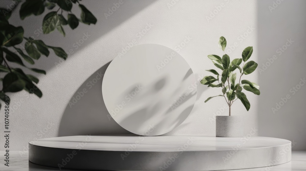 Poster minimalist 3d gray and white podium stage scene abstract geometric shape illustration rendering suit