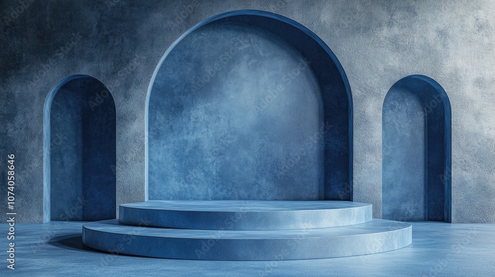Aufkleber podium designed for product presentation abstract stage featuring blue tones for showcasing products