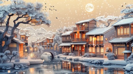 Jiangnan Serenity: A Hyper-Realistic Paper-Cut Winter's Dream