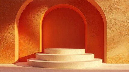 Abstract podium mockup for an award ceremony concept 3D render
