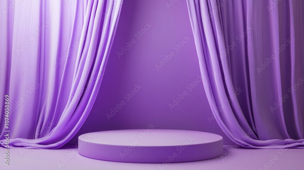 Poster empty purple baby square podium with a hipster abstract background 3d illustration of abstract platf