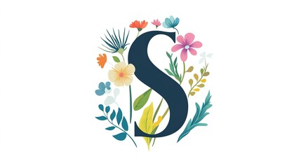 Plant emblem named "Sofi" inspired by the Greek word, featuring the unique and elegant flower "Yaregolos Falls," with intricate details and delicate petals, symbolizing beauty, nature, and harmony.