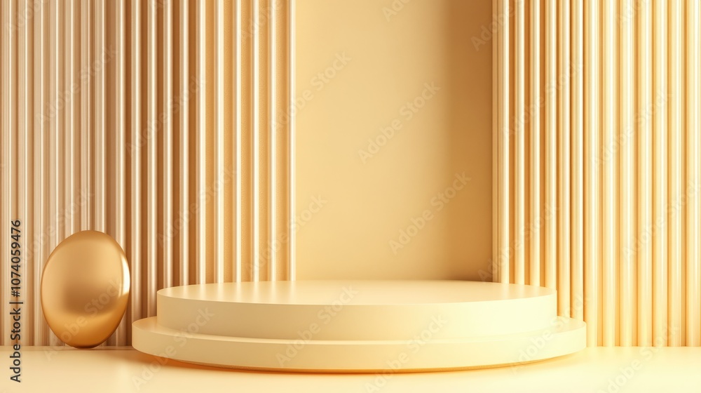 Aufkleber abstract background featuring a podium and wall 3d illustration 3d rendering