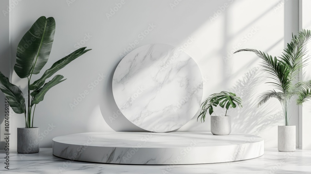 Aufkleber minimalist mock up backdrop for product display and promotional purposes featuring a marble texture 