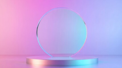 Obraz premium Holographic display stand for marketing and advertising 3D illustration