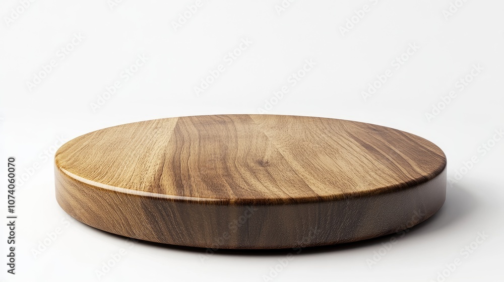 Poster wooden display podium on a white background 3d rendering