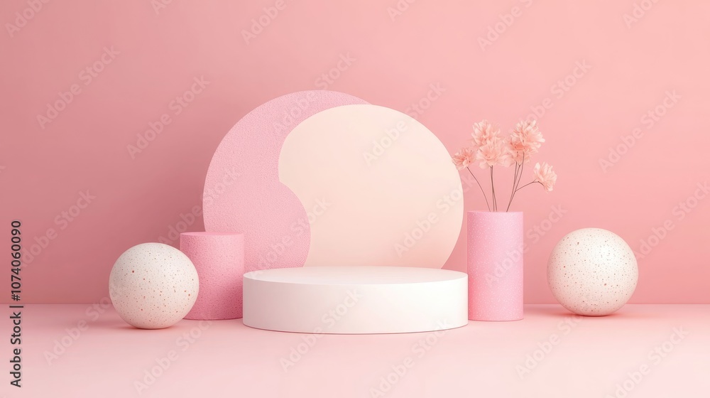 Poster abstract background of a vacant podium designed for product and cosmetic presentations and mockups s