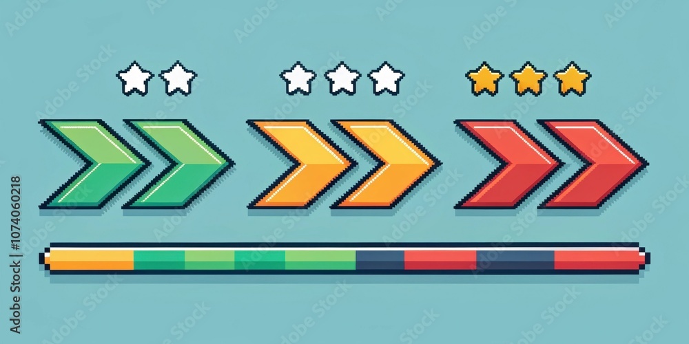 Poster undoredo arrows stylized arrows in a retro pixel design with a glossy finish that hints at functiona