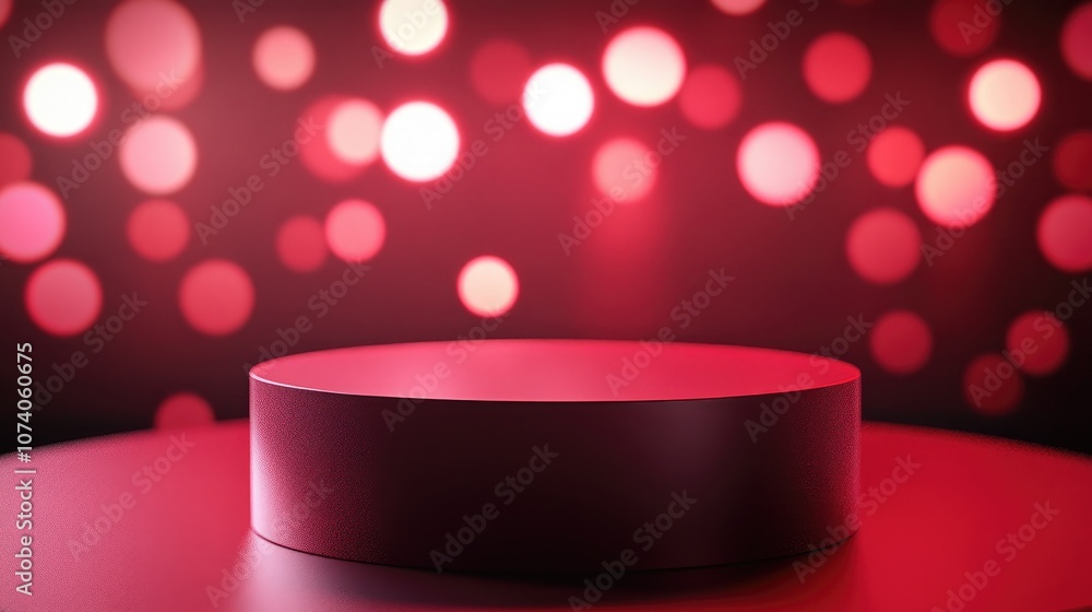 Aufkleber contemporary dark red podium for displaying products box shaped pedestal with a red background unocc