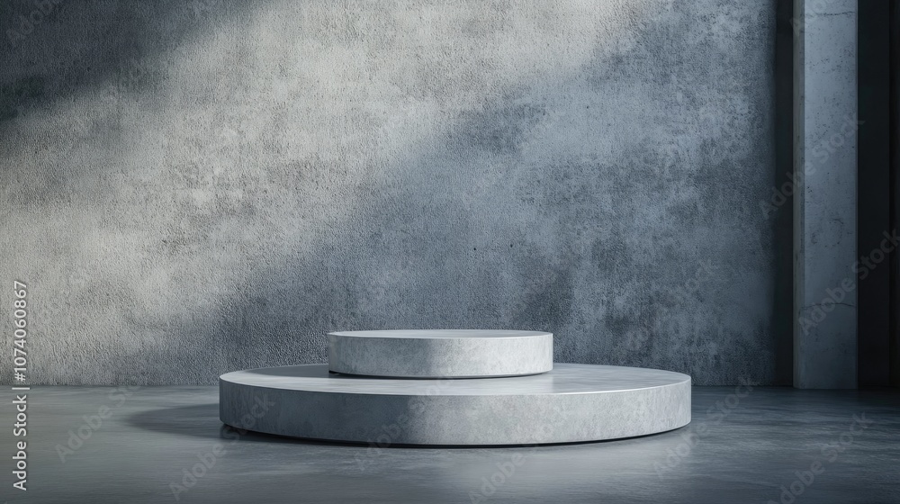 Poster Minimalistic geometric podium for showcasing products 3D rendering