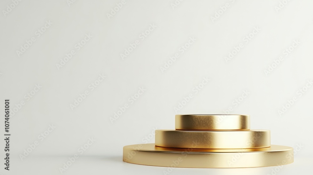 Poster Golden podium winner in minimal design on a white background 3D rendering