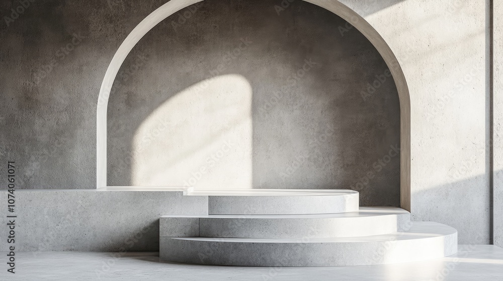 Poster 3d render of a minimalist empty podium