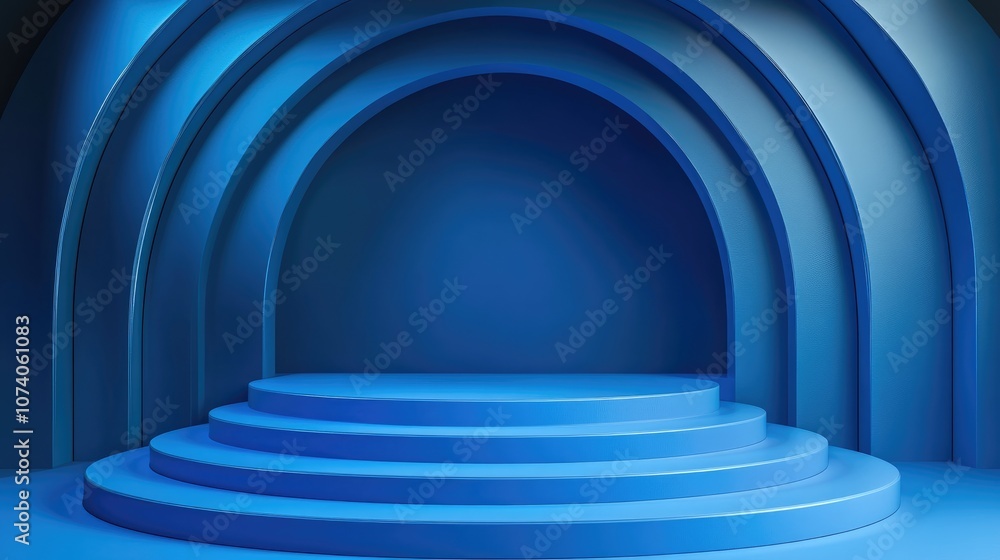 Poster podium designed for product presentation abstract stage featuring blue tones for showcasing products