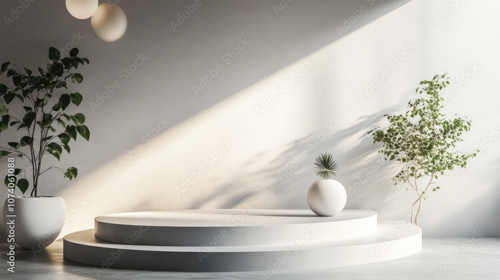 Poster Minimalist Modern Podium for Product Display Showcase 3D Rendering