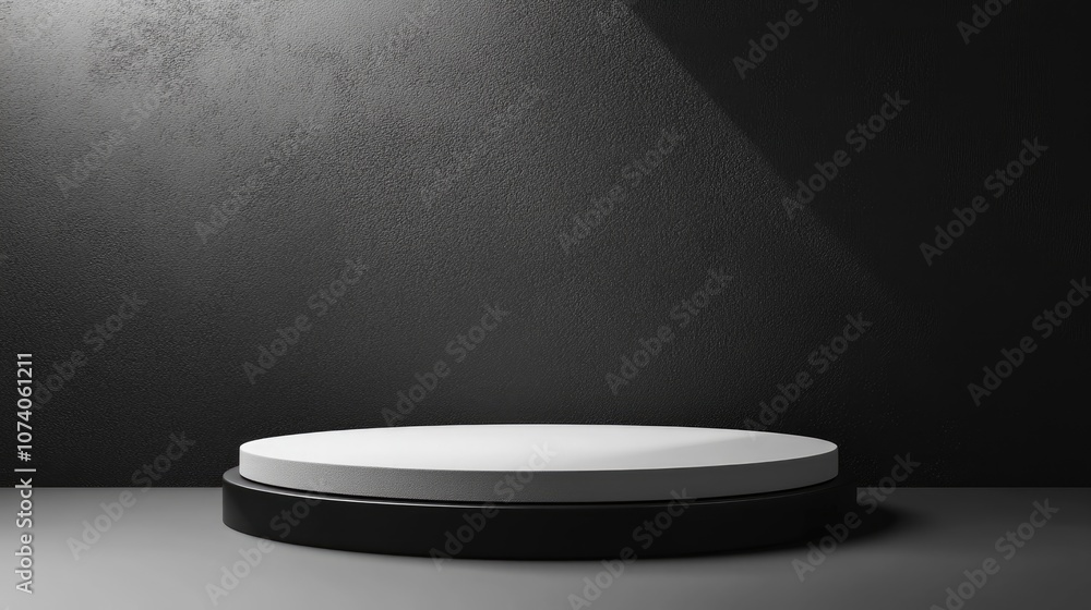 Poster 3D rendering of a mockup background featuring a podium for product display Blank scene with an empty round stage for showcasing