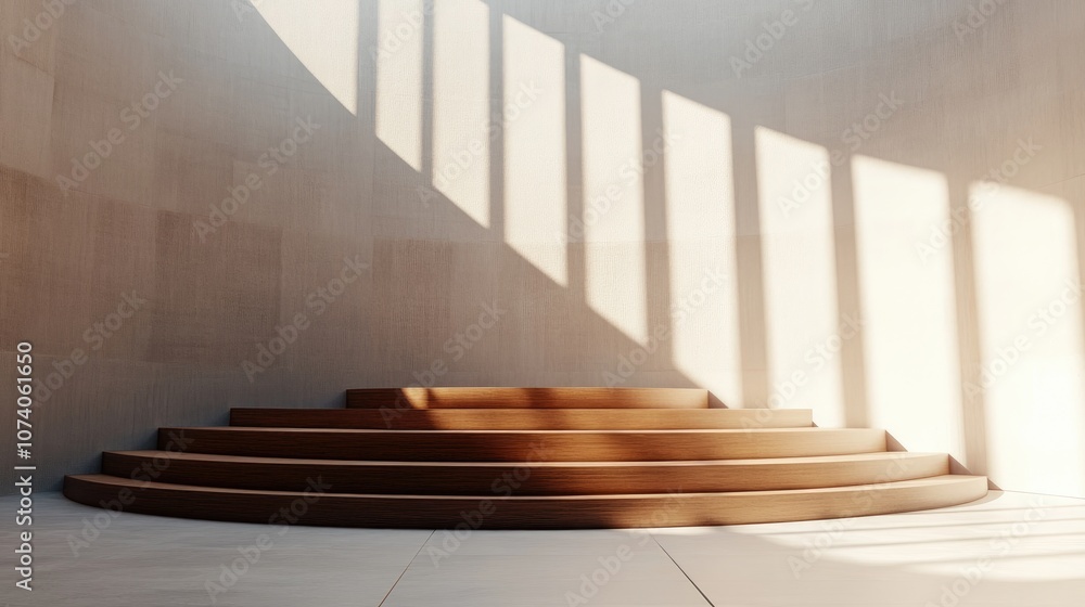 Poster 3d render of a minimalist empty podium