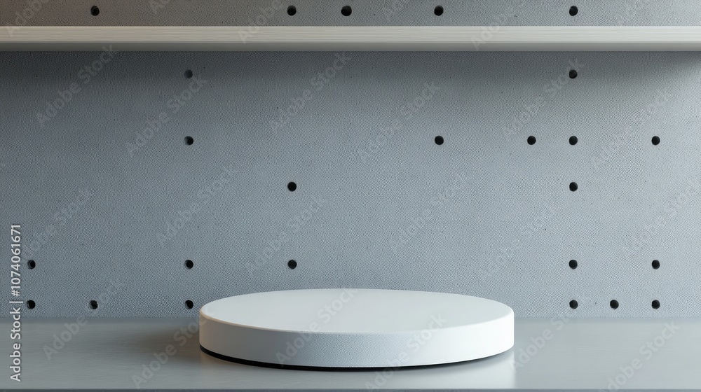 Aufkleber empty podium on a blank product shelf backdrop 3d rendering