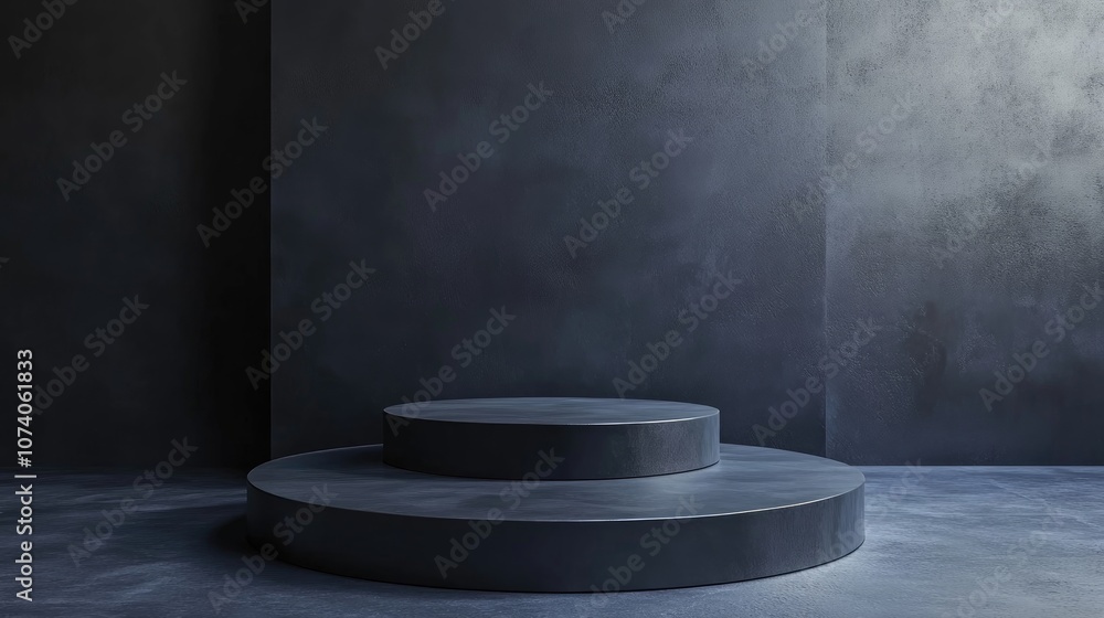 Poster 3D podium with empty space for product showcase presentation Graphic render design