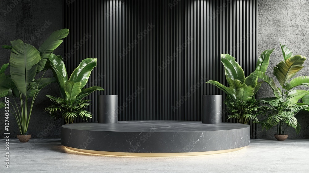 Poster Minimalist Modern Podium for Product Display Showcase 3D Rendering