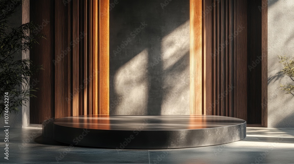 Poster sleek contemporary 3d rendering of a podium for design purposes