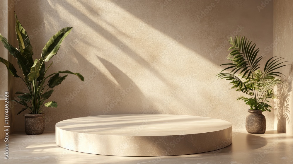 Poster geometric platform for minimal product showcase mockup and business presentation 3d rendering visual