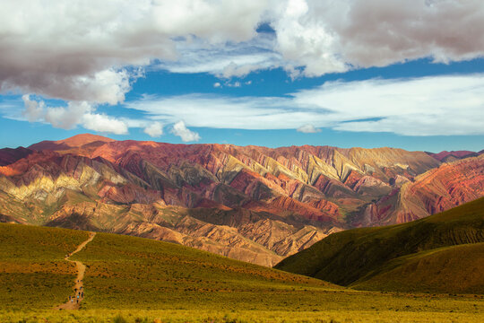 Hill of 14 Colors: Majestic View of the Hornocal Mountains in Jujuy, Argentina - Powered by Adobe
