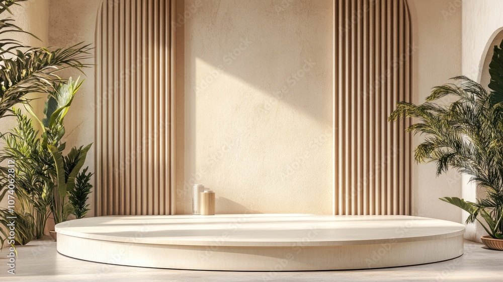 Aufkleber Podium scene backdrop for showcasing products in 3D rendering