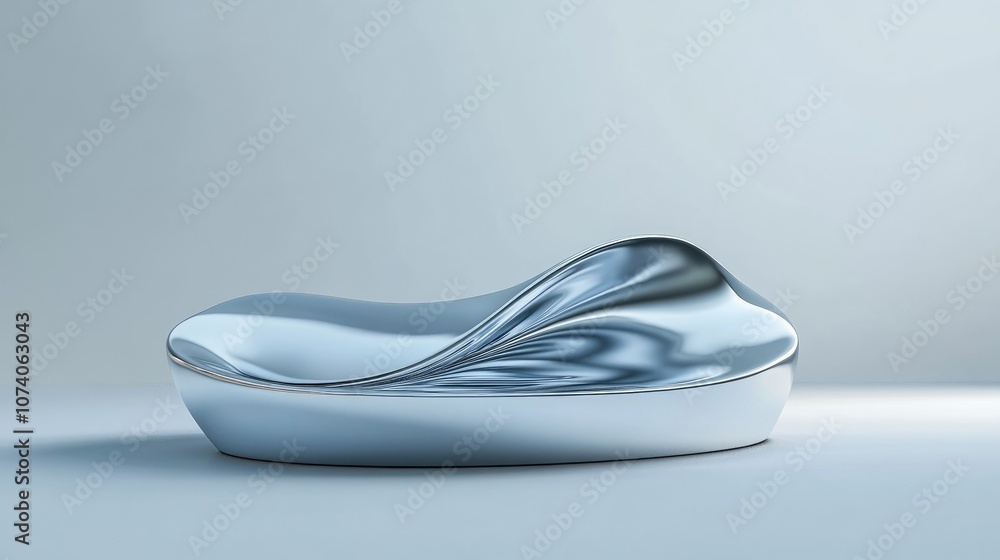 Poster Elegant metallic podium platform designed for showcasing products Contemporary abstract shape for displaying items 3D rendering