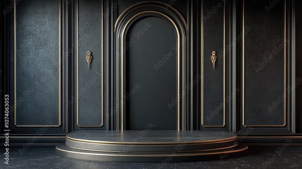 Poster elegant background featuring a pedestal and showcase 3d illustration 3d rendering