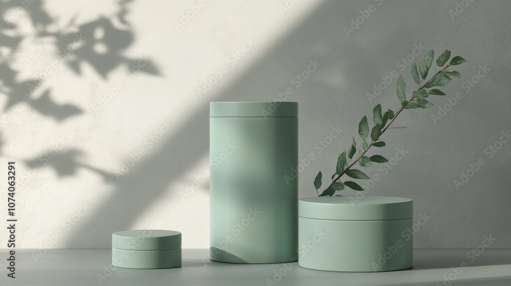 Poster 3d render of empty skincare product packaging for mock up concept for beauty soap and spa moisturizi