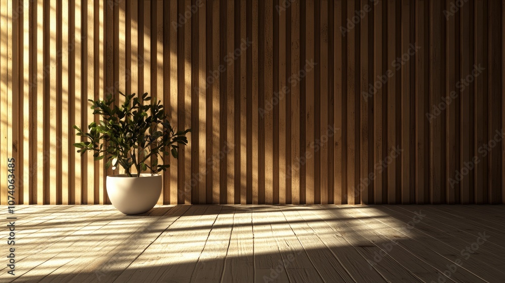 Aufkleber 3d rendering of interior scenes and wooden backdrops suitable for websites presentations or as image