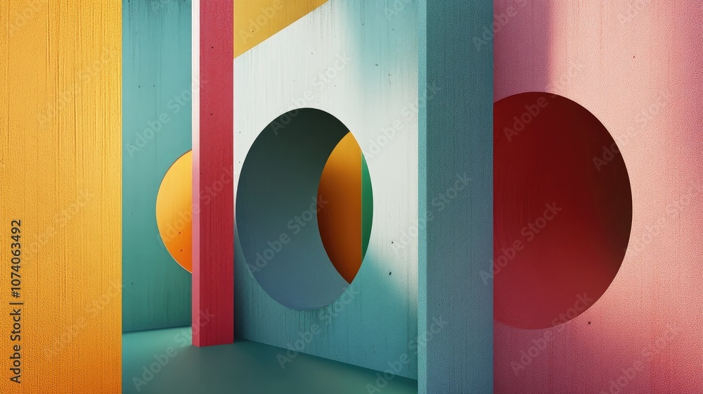 Leinwandbilder abstract 3d rendering featuring a contemporary geometric backdrop in graphic design