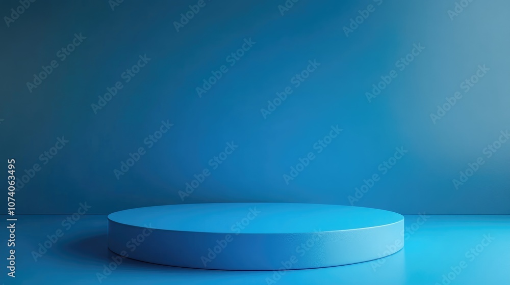 Poster 3D rendered blue backdrop designed for product display with ample surrounding space