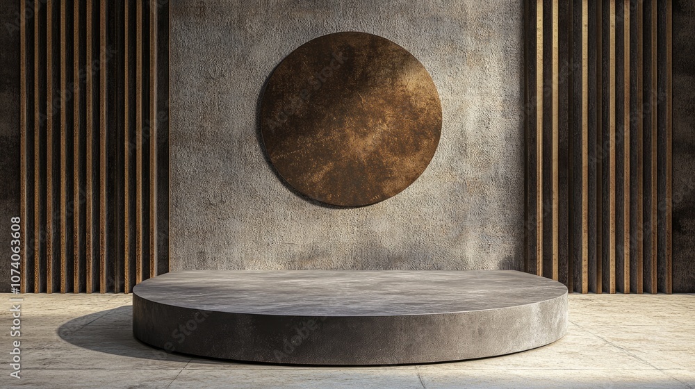 Aufkleber abstract background featuring a podium and wall showcasing 3d illustration and rendering