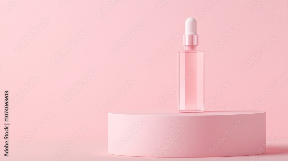 Poster 3d abstract render featuring a minimal design for beauty and skincare product packaging mockup on a 