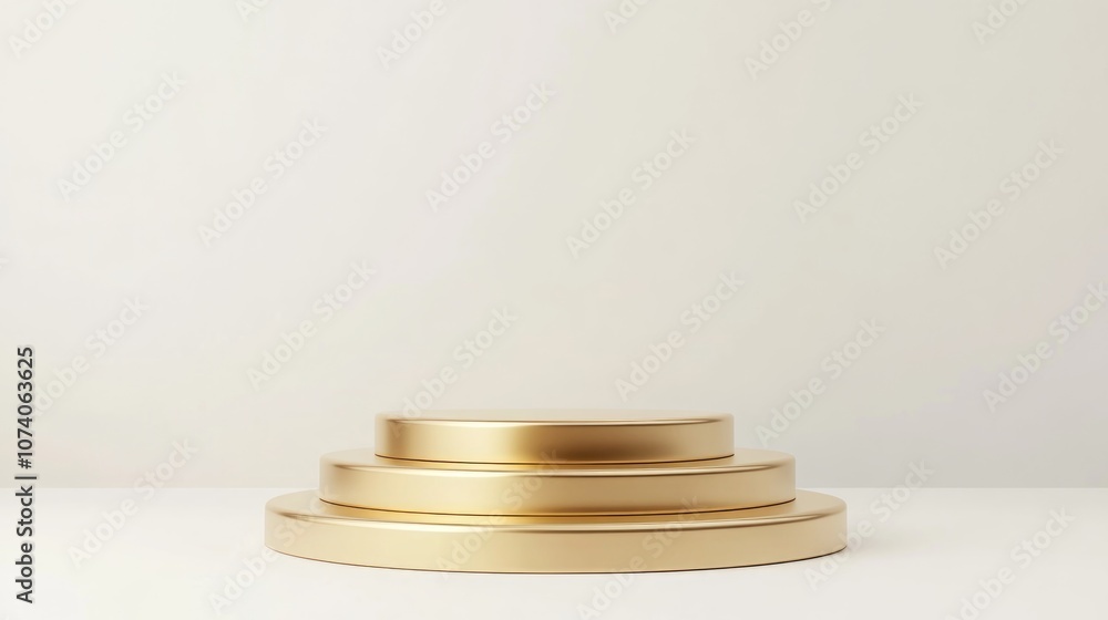 Poster empty podium 3d illustration on a white background ideal for graphic design concepts