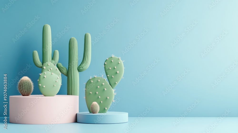 Poster 3d render of a podium or platform designed for product promotion featuring trendy natural elements l