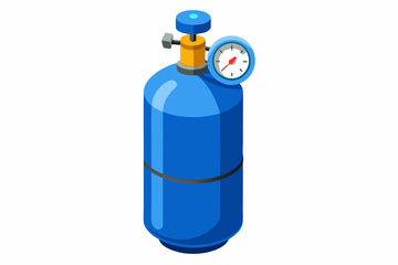 Liquefied oxygen industrial gas cylinder vector illustration