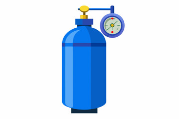 Liquefied oxygen industrial gas cylinder vector illustration