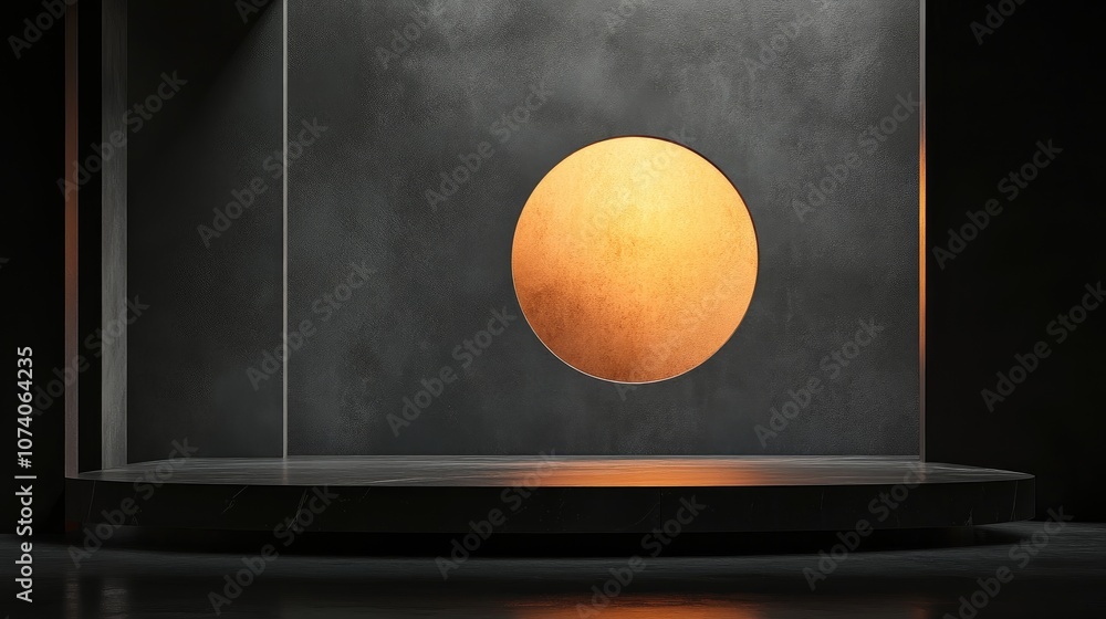Poster minimalist abstract background featuring a pedestal in 3d illustration and rendering