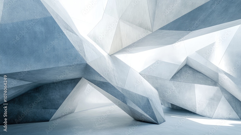Aufkleber 3d rendering of a geometric plane design